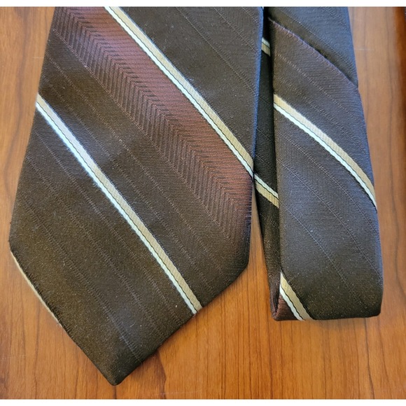 Vintage Wembley Necktie Striped 3.25 X 55 Blue Brown Gold Lot Of 2 - Picture 2 of 7